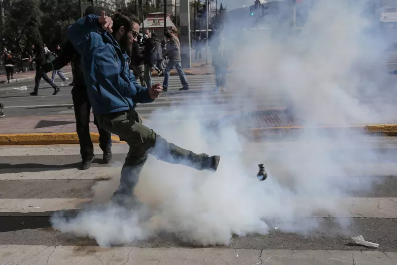 Violent protests erupt in Athens over deadly train crash in central Greece