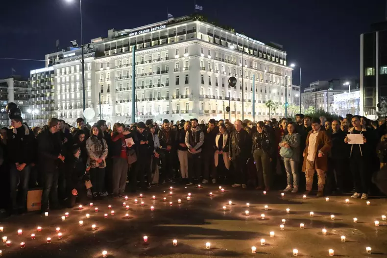 Protest in Athens over deadly train crash in central Greece
