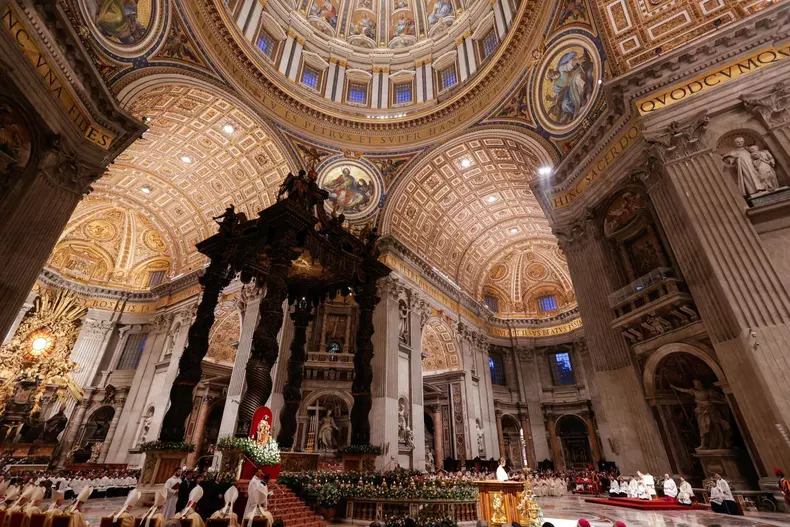 Pope Francis leads Easter Vigil Mass at Saint Peter's Basilica
