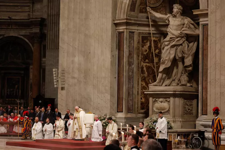 Pope Francis leads Easter Vigil Mass at Saint Peter's Basilica