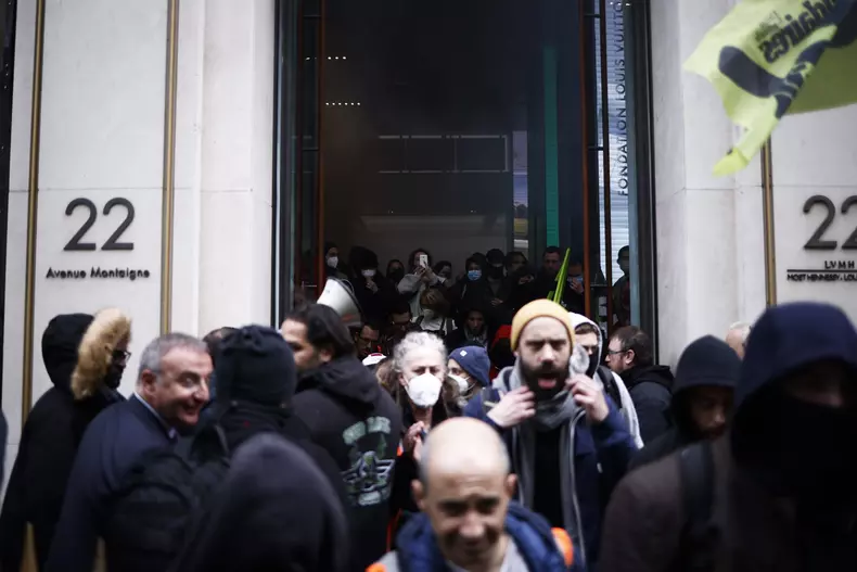 Pension reform protesters occupy LVMH headquarters in Paris