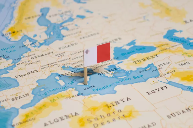 The,Flag,Of,Malta,In,The,World,Map