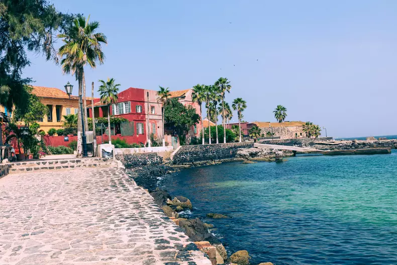 Traditional architecture at Goree island, Dakar, Senegal. West A