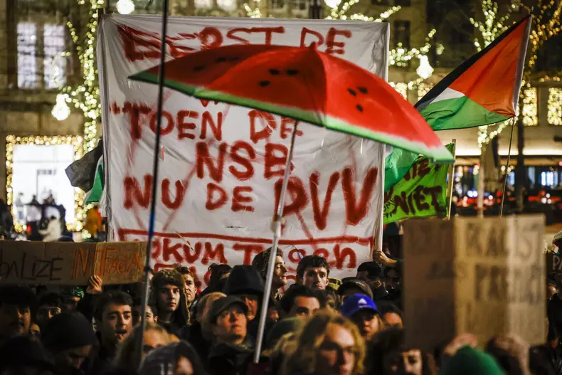 Demonstration in Amsterdam after election results