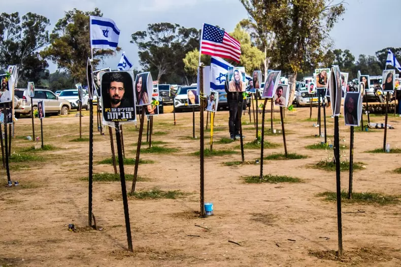 Site of the Nova Festival massacre, Re'im, Israel - 05 Jan 2024