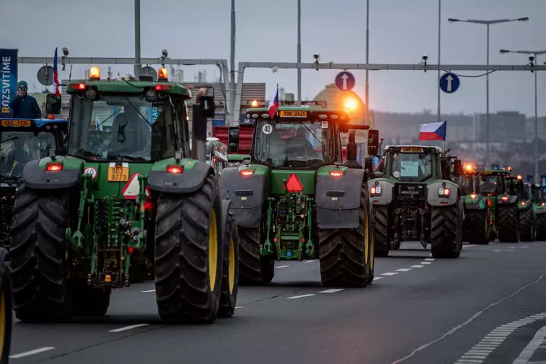 Farmers' protest in Prague