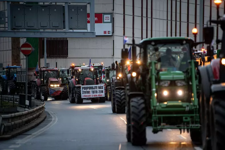 Farmers' protest in Prague