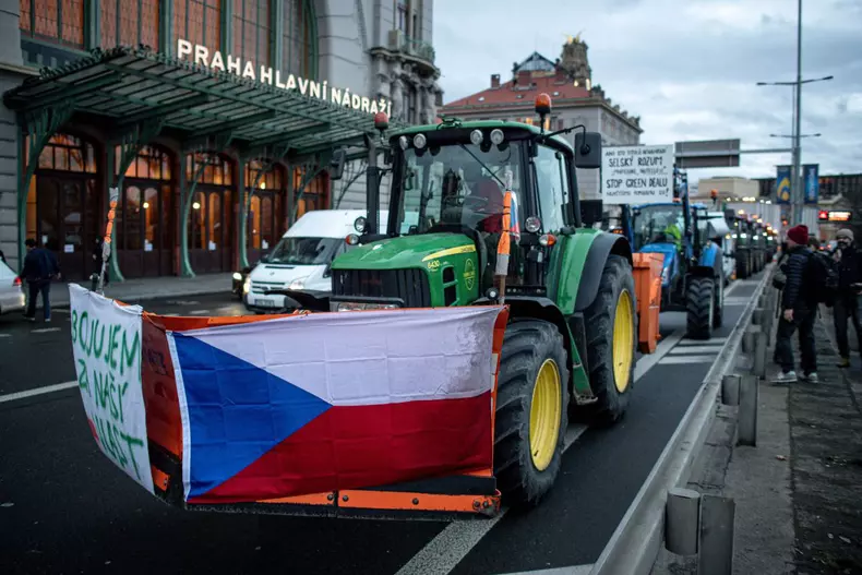 Farmers' protest in Prague