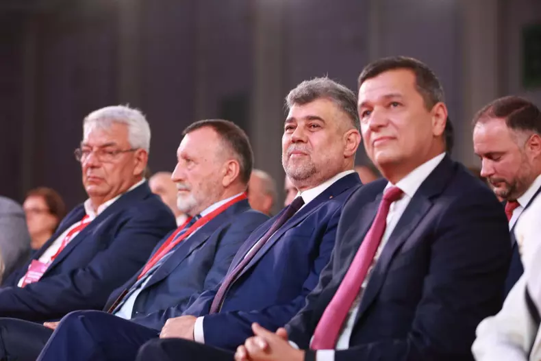 Marcel Ciolacu, Sorin Grindeanu, Paul Stănescu și MIhai Tudose, la Congresul PSD Foto Eli Driu