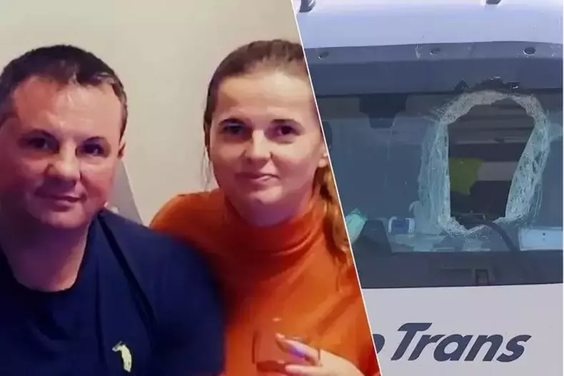 Gheeorge Tibil, șoferul ucis de capacul de canalizare, și soția sa. FOTO HLN