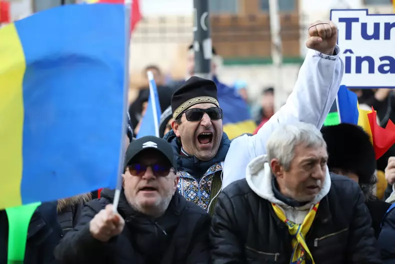 Protest AUR în București. Foto: Dumitru Angelescu / Libertatea