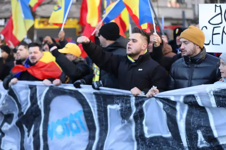 Protest AUR în București. Foto: Dumitru Angelescu / Libertatea