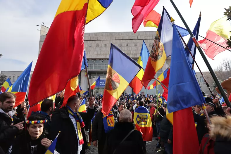 Protest Călin Georgescu, Mica Unire, 24 ianuarie 2025 - Foto Vlad Chirea1