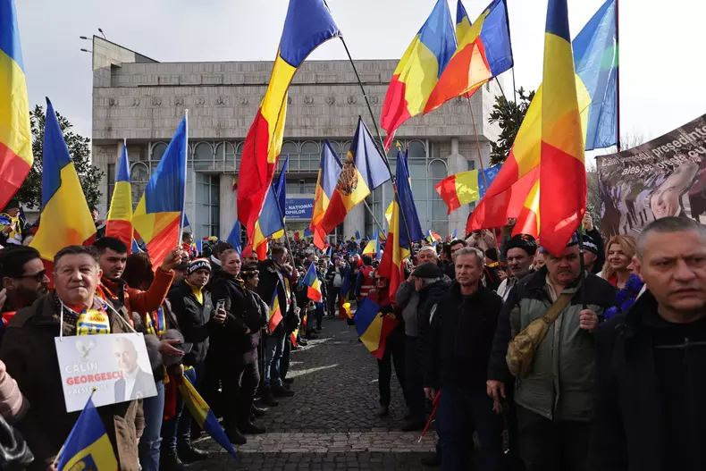 Protest Călin Georgescu, Mica Unire, 24 ianuarie 2025 - Foto Vlad Chirea2