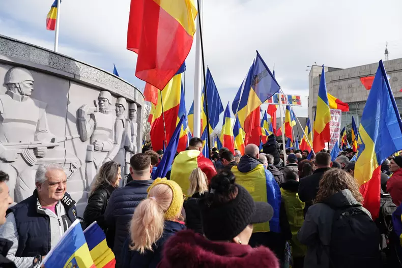 Protest Călin Georgescu, Mica Unire, 24 ianuarie 2025 - Foto Vlad Chirea4