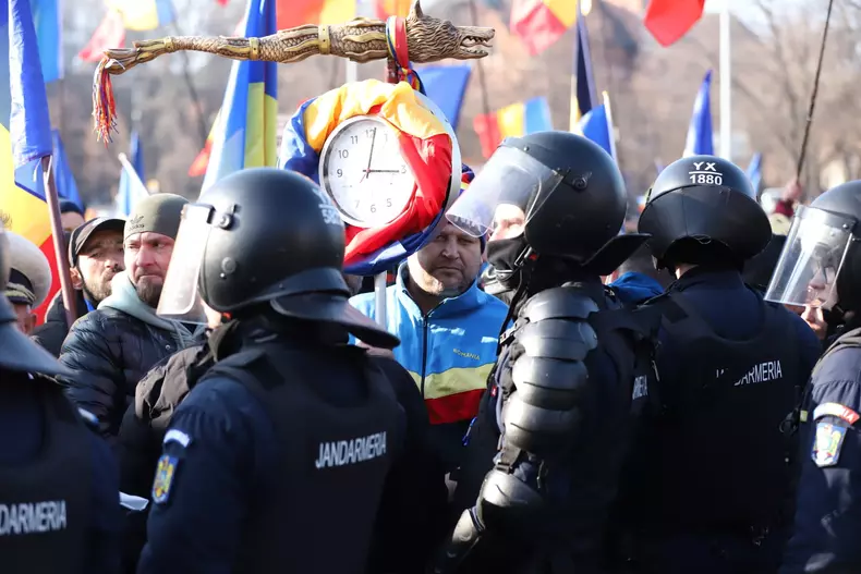 Boicotare supermarketuri- Piața Victoriei.  Foto Dumitru Angelescu/Libertatea