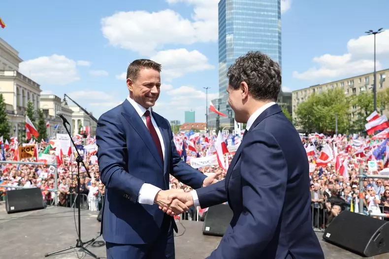 nicusor-dan- Rafal Trzaskowski- miting-electoral-varsovia