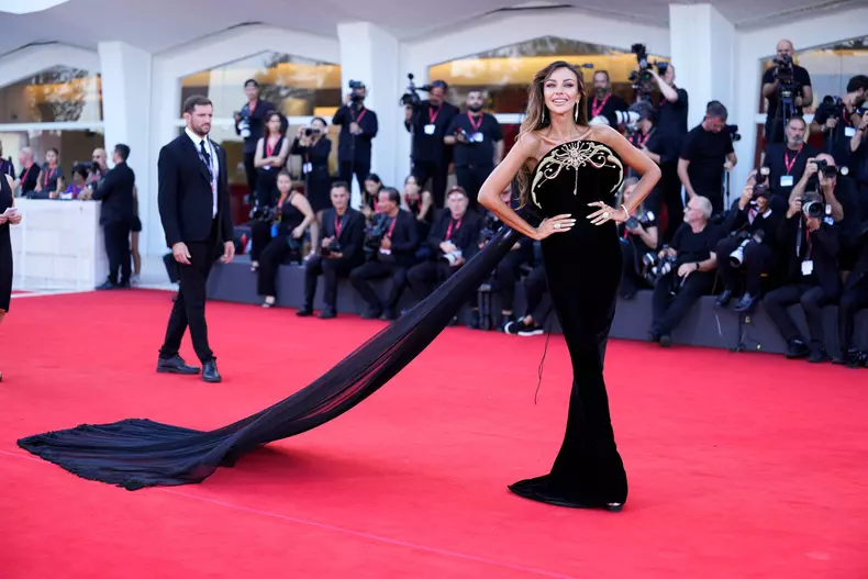 Madalina Diana Ghenea attends "The Smashing Machine" red carpet during the 82nd Venice International Film Festival.