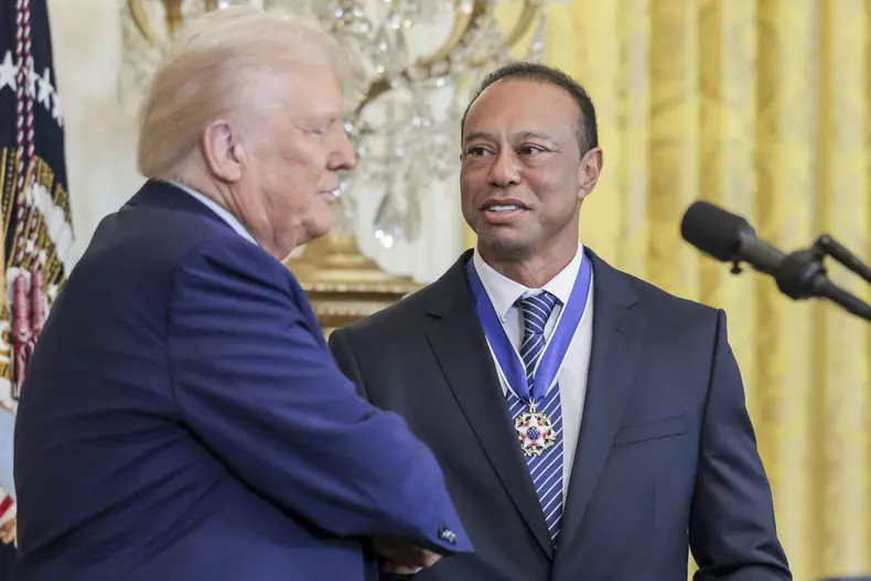 US President Donald J. Trump delivers remarks during a reception honoring Black History Month