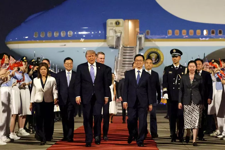 U.S. President Trump Arrives In China