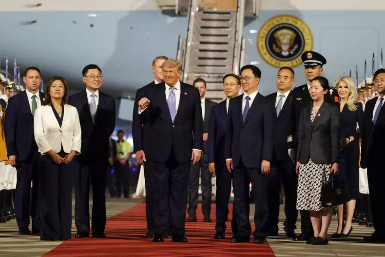 U.S. President Trump Arrives In China