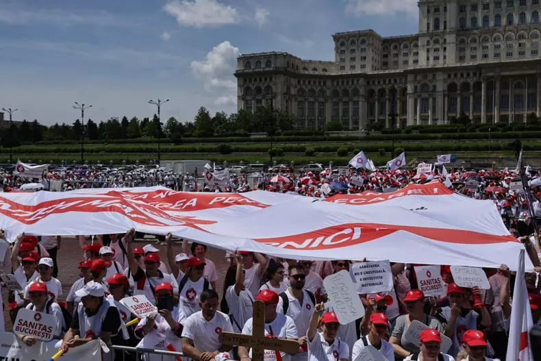 protest sindicalisti sanitas