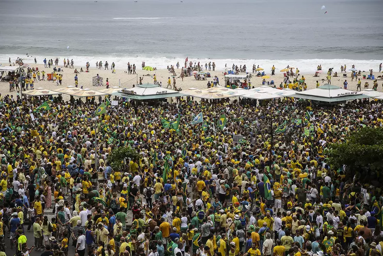 Protest against the Government of Rousseff in Copacabana