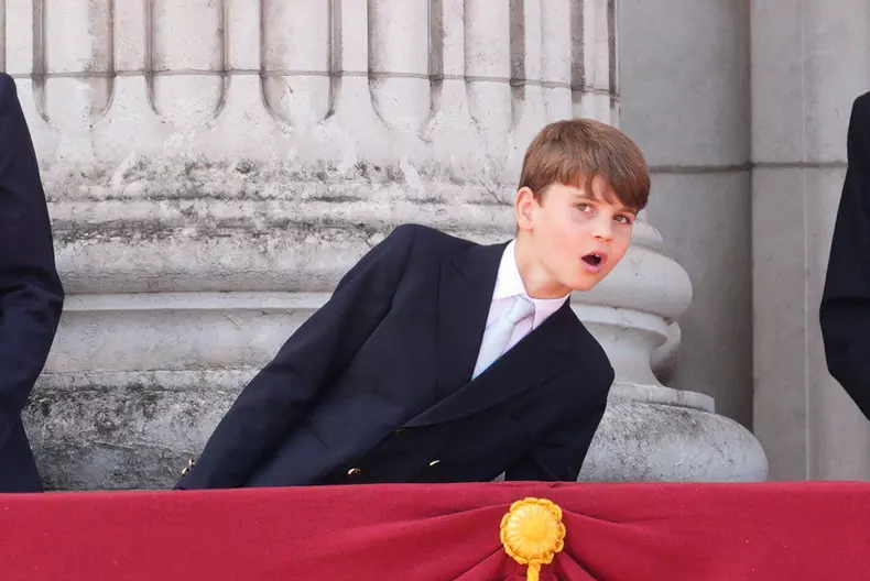 Prince Louis on the balcony of Buckingham Palace, London, to view the flypast following, the Trooping the Colour ceremony in central London, as King Charles III celebrates his official birthday. Picture date: Saturday June 13, 2026.
