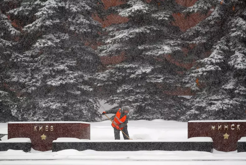 Heavy snowfall in Moscow
