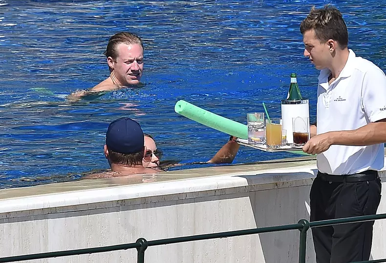 Caroline Wozniacki and husband David Lee relaxing in Portofino