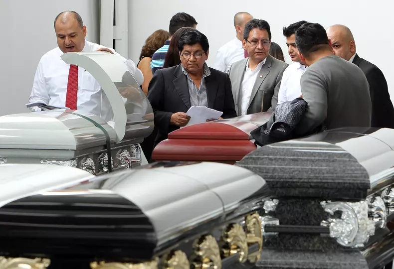 Preparations for velatory of the players of the Brazilian Chapecoense team