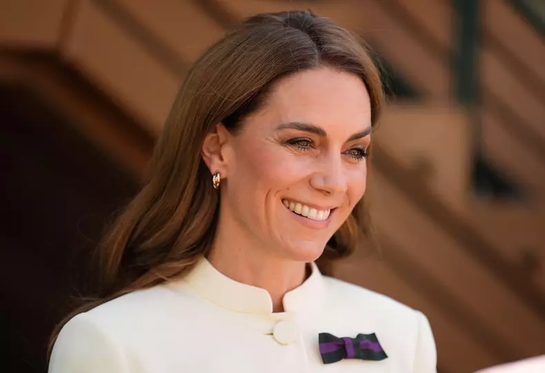 The Princess of Wales as she arrives to attend the Ladies' Singles Final on day thirteen of the 2025 Wimbledon Championships at the All England Lawn Tennis and Croquet Club, London. Picture date: Saturday July 12, 2025.