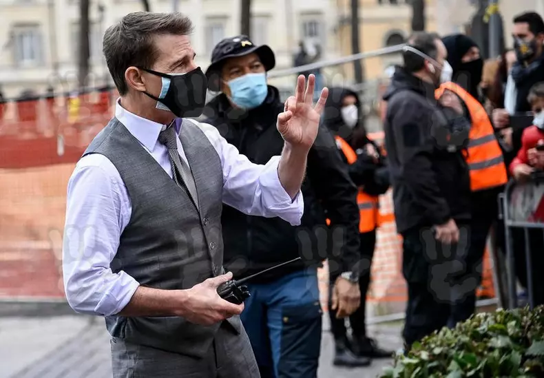 Tom Cruise shooting of Mission Impossible 7 in Rome