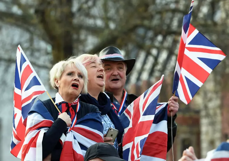 Pro-Brexit supporters rally in London