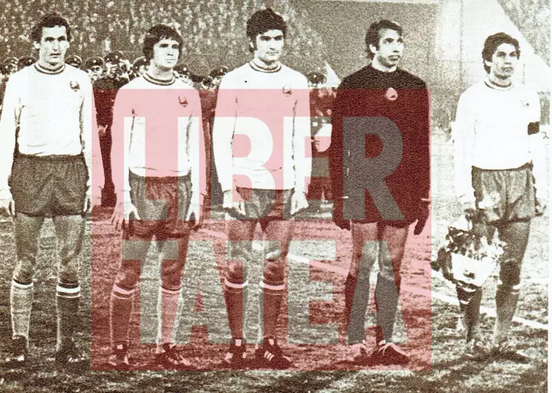 1972-Mircea Lucescu (primul din dreapta), alaturi de Dembrovschi, Satmareanu si Adamache