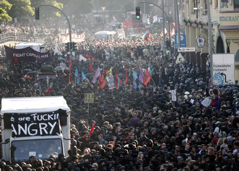 Proteste în Hamburg înainte de G20 (FOTO: EPA)