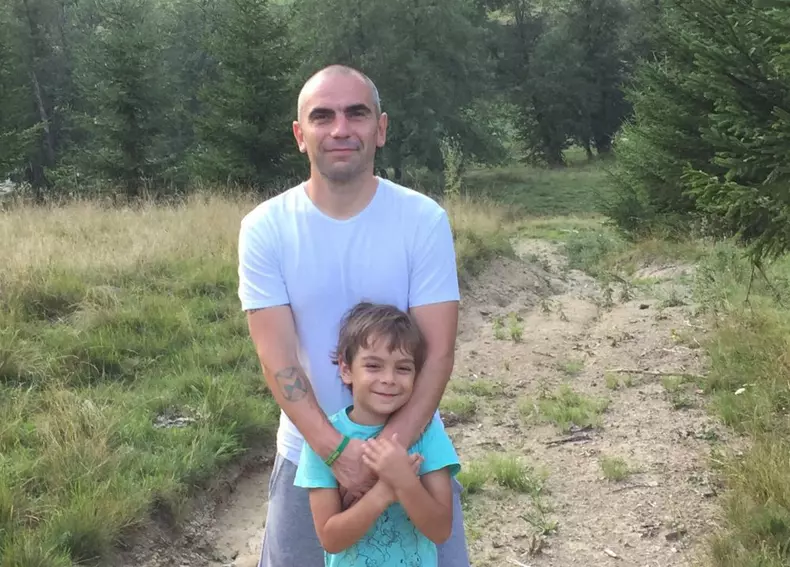 Alex Zamfir cu băiatul