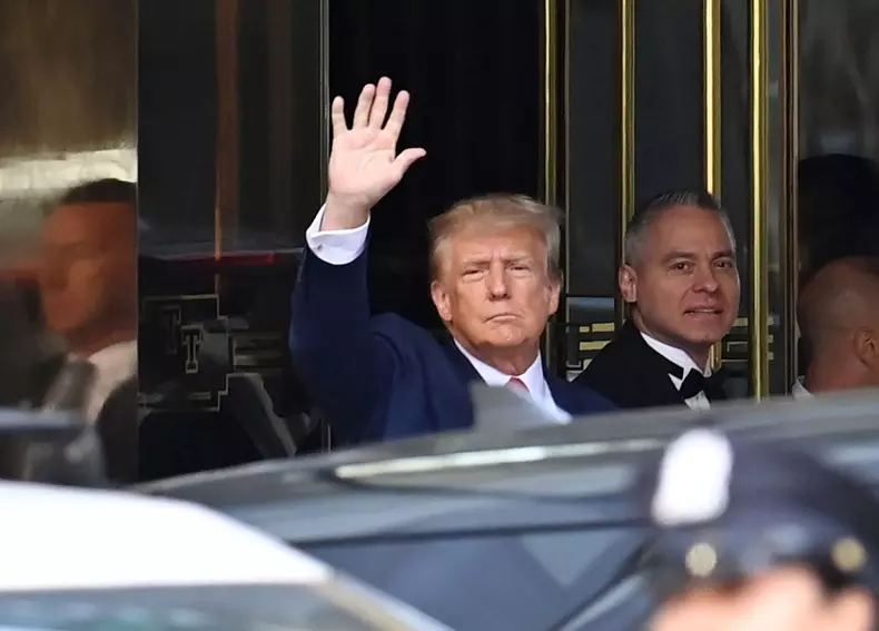 Donald Trump departs Trump Tower on April 4, 2023