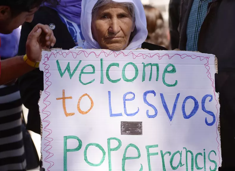 Pope Francis visit the island of Lesbos