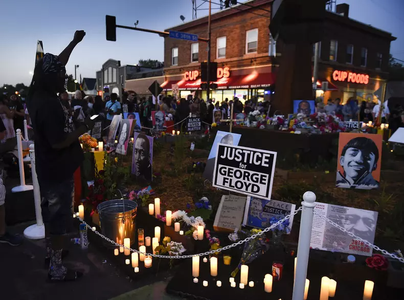 Protest on the one year anniversary of George Floyd's death in Minneapolis