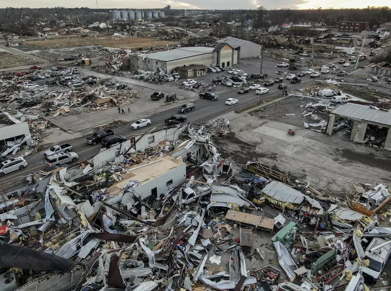 Tornado destruction in Kentucky
