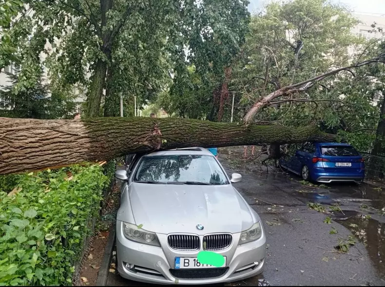 Furtuna violentă a făcut prăpăd în București. Foto Facebook Meteoplus