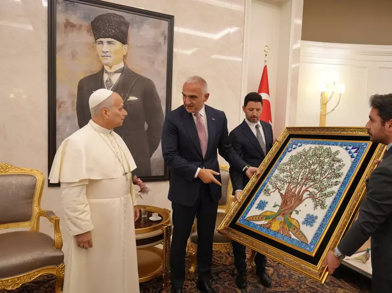 Pope Leo XIV and Minister Mehmet Nuri Ersoy