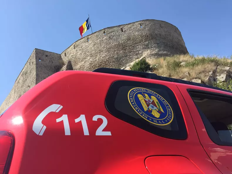 Turiști blocați în telecabina din Deva (10)