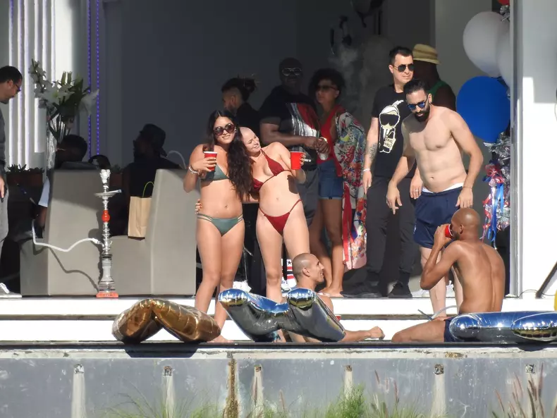 *EXCLUSIVE* France’s World Cup superstar athletes throw a massive celebratory pool party **WEB MUST CALL FOR PRICING**