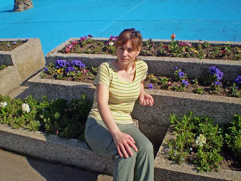 Mariana Bendre, într-un parc al capitalei