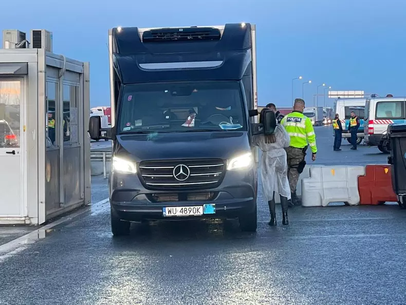 Imagine din Vama Nadlac, realizata astazi 30 ianuarie. Foto: Raluca Diaconu