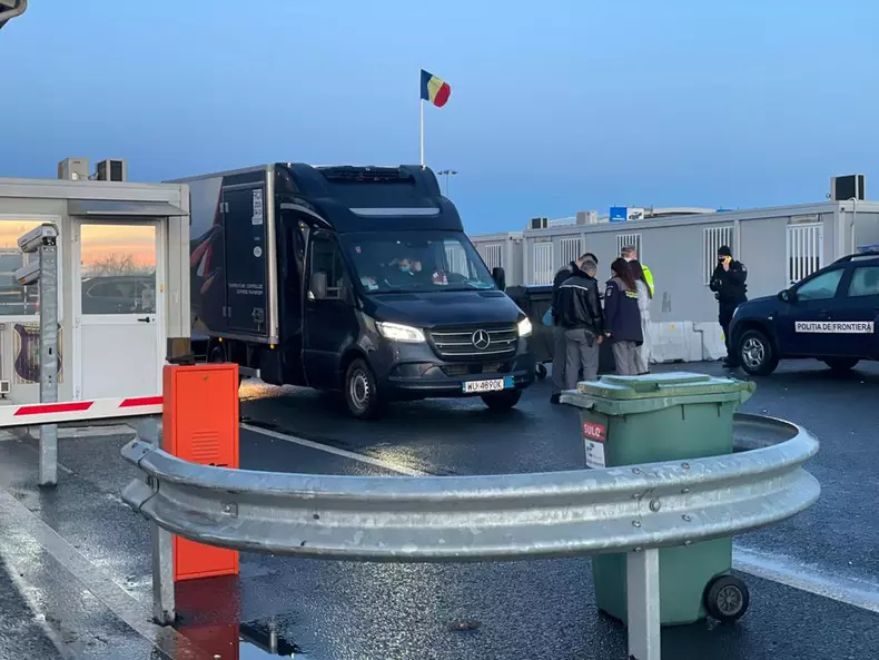 Imagine din Vama Nadlac, realizata astazi 30 ianuarie. Foto: Raluca Diaconu