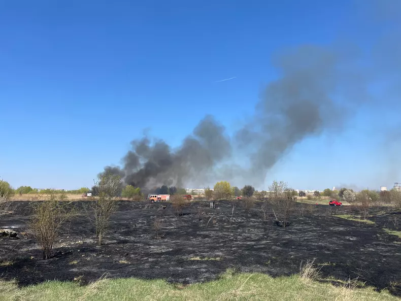 Incendiu în Delta Văcărești. Foto: ISU-B-IF