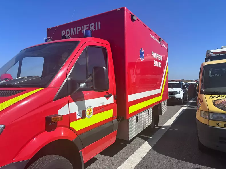 Imagine de la accidentul de pe A4. Foto: ISU Constanța